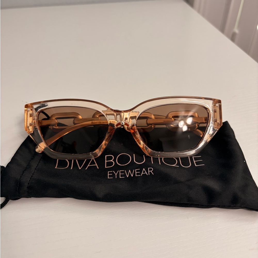 Brown Transparent Frame Sunglasses